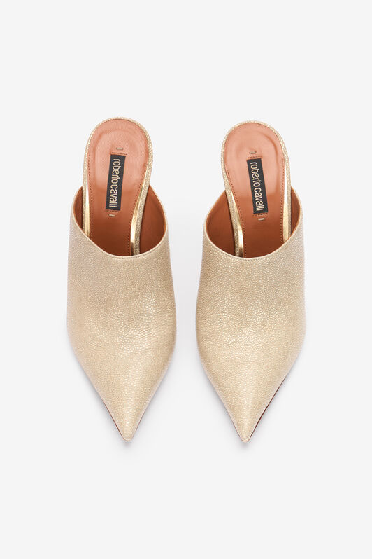 RC Leather Pointed-Toe Mules Ivory UWS015-PZI07