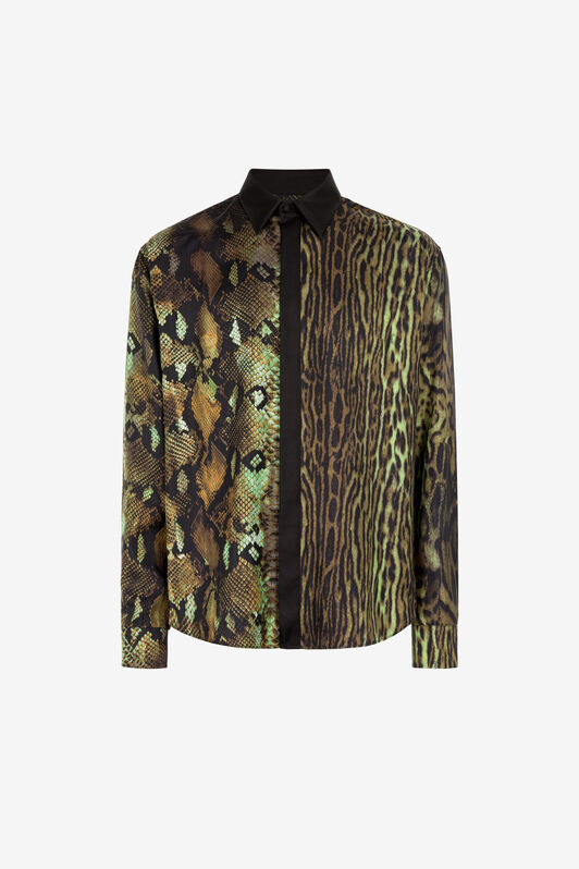 RC Python And Ocelot-Print Silk Shirt RC Python And Ocelot-Print Silk Shirt MILITARY PRT731-4QE64