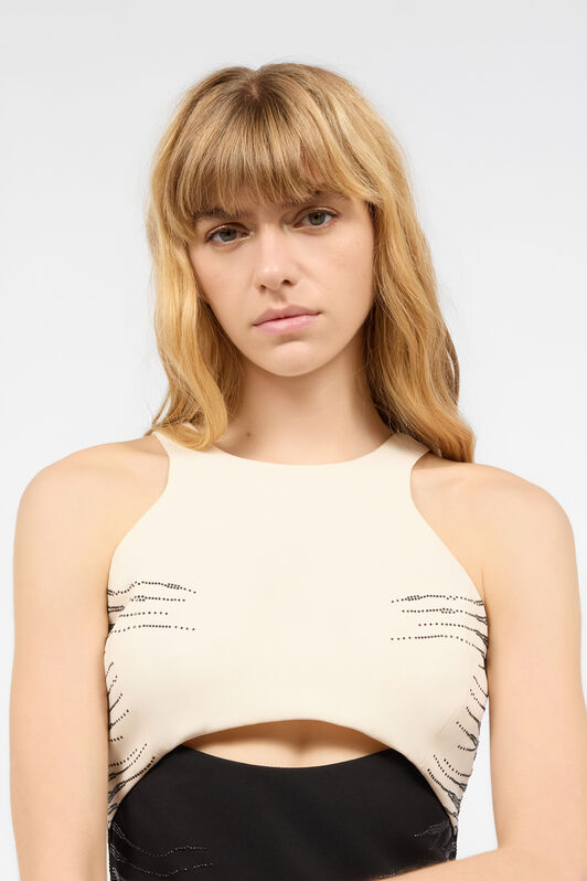 JC Two-Tone Mini Dress With Cut-Out Black/Ivory UFT172-UF238