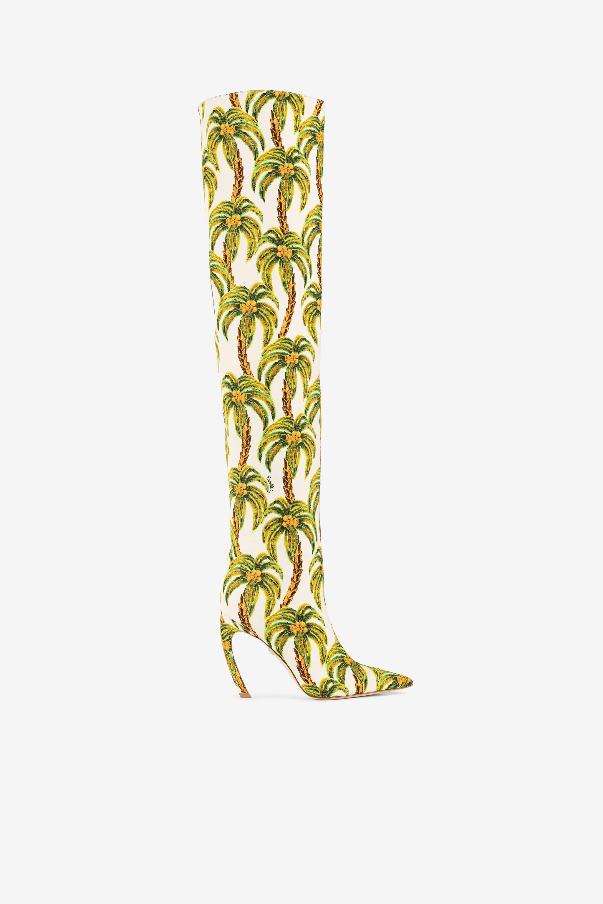 RC Palm tree print boots Light green QWS014-SE130