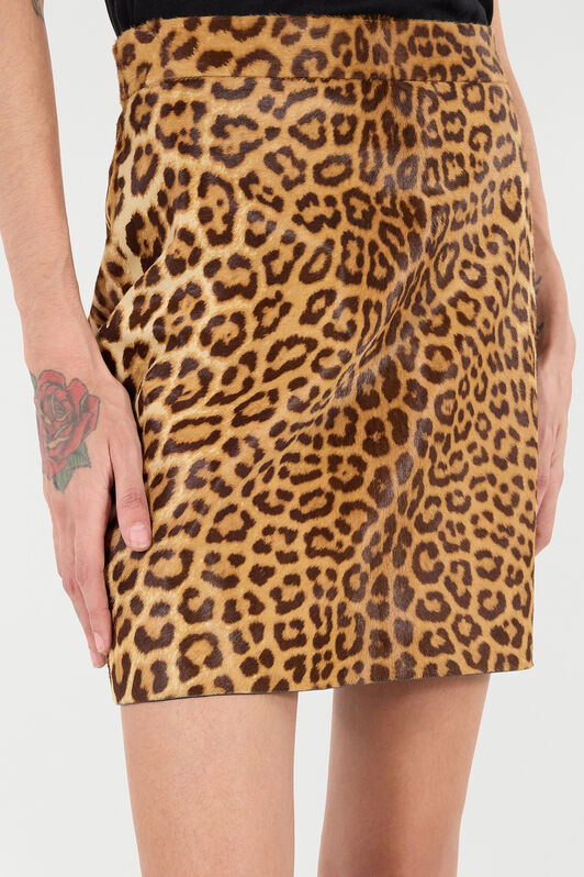RC Minigonna In Pelle Con Stampa Leopard Skin RC Minigonna In Pelle Con Stampa Leopard Skin Marrone VKP300-ZV012