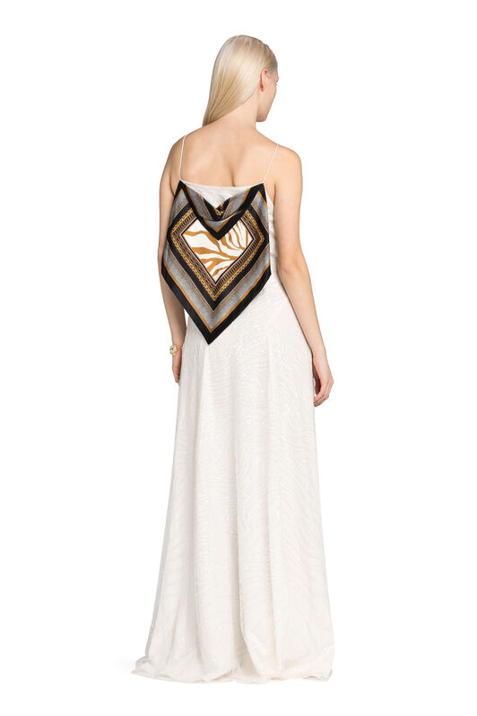RC Zebra Sequin-Embellished Layered Dress Blanc/Noir HQR142-RT020