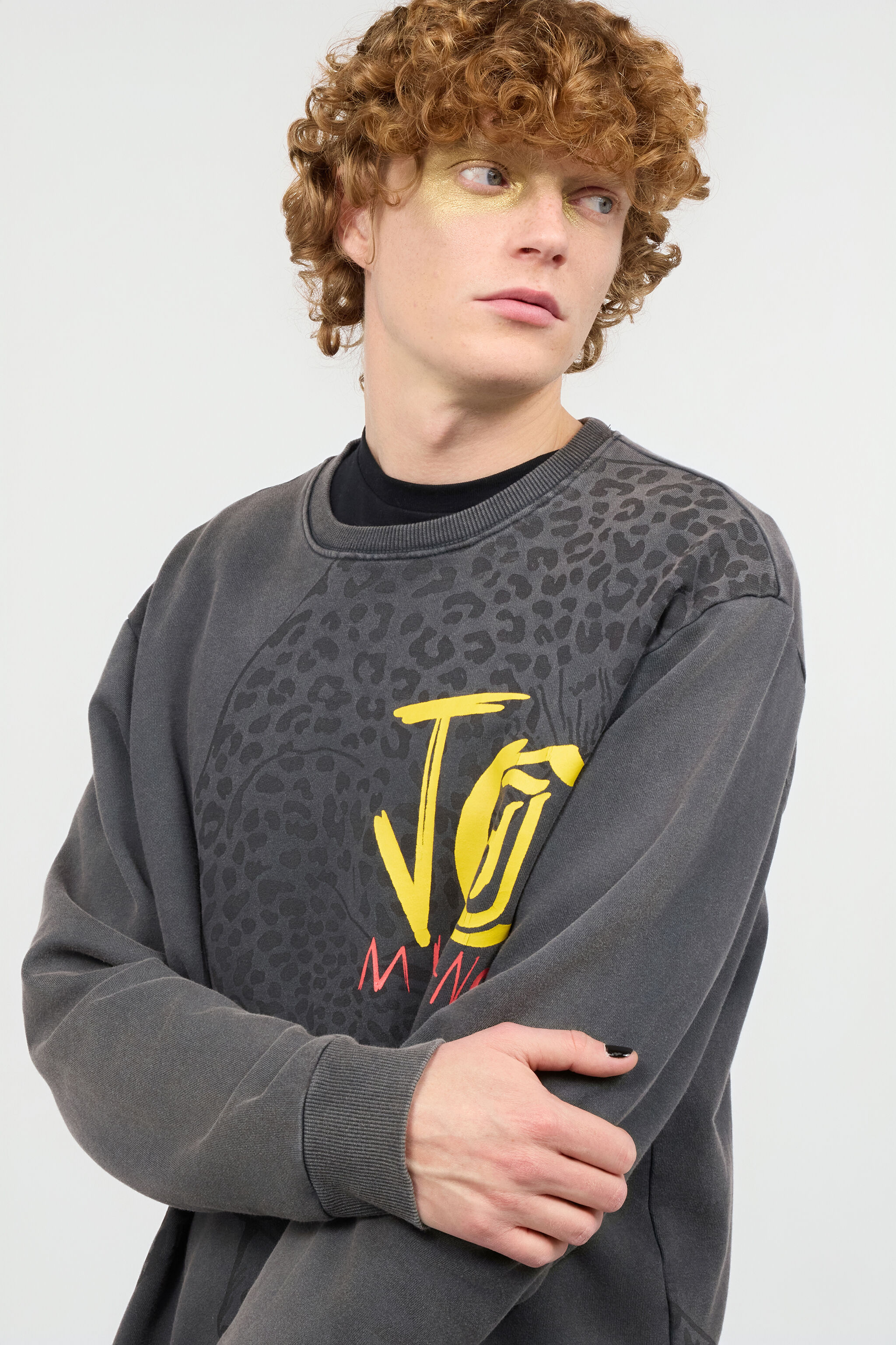 JC Sweatshirt With Jaguar And Lettering Dark gray UFT070-UF090