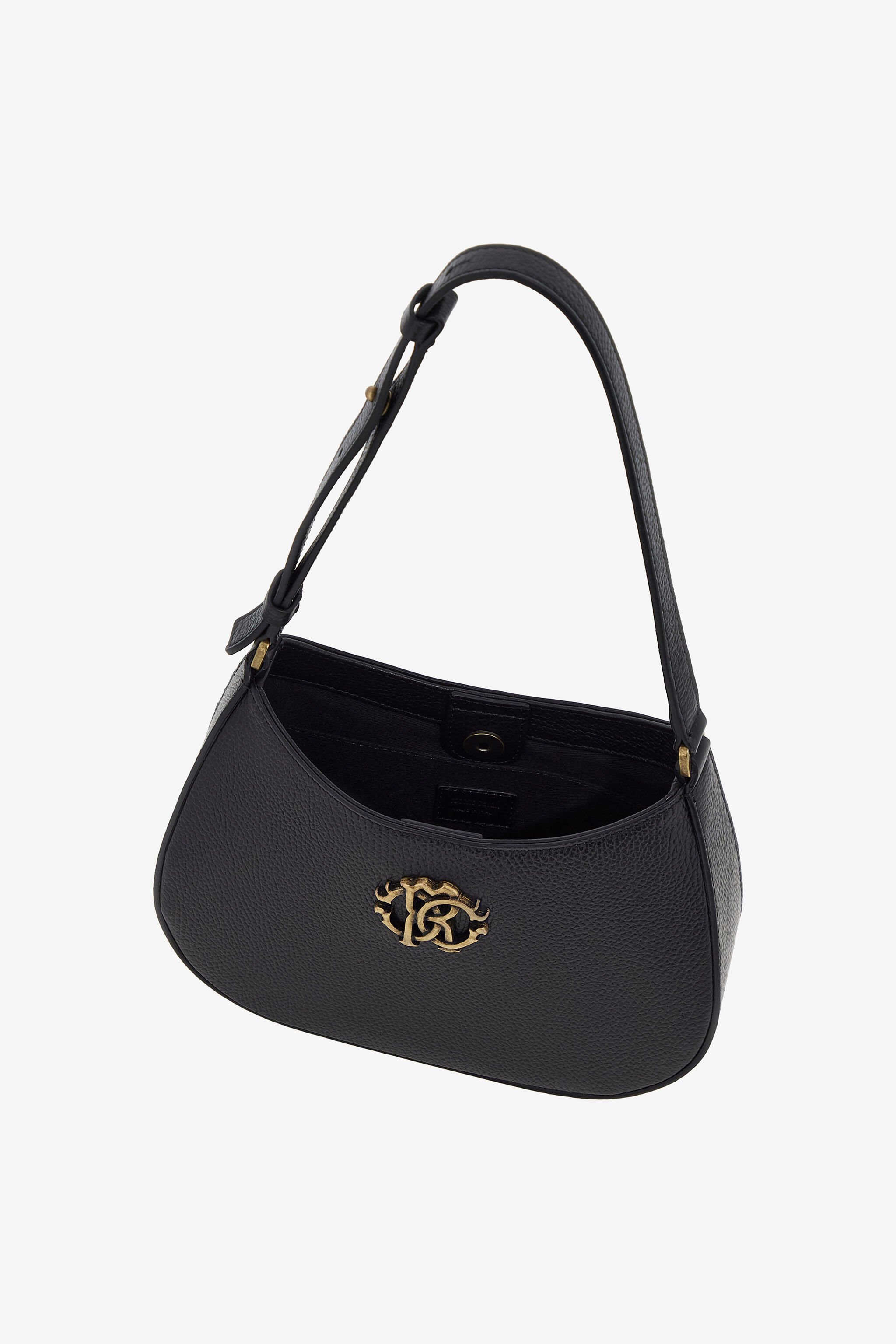 RC Schultertasche mit RC-Monogramm Schwarz OOB00G-PZA12