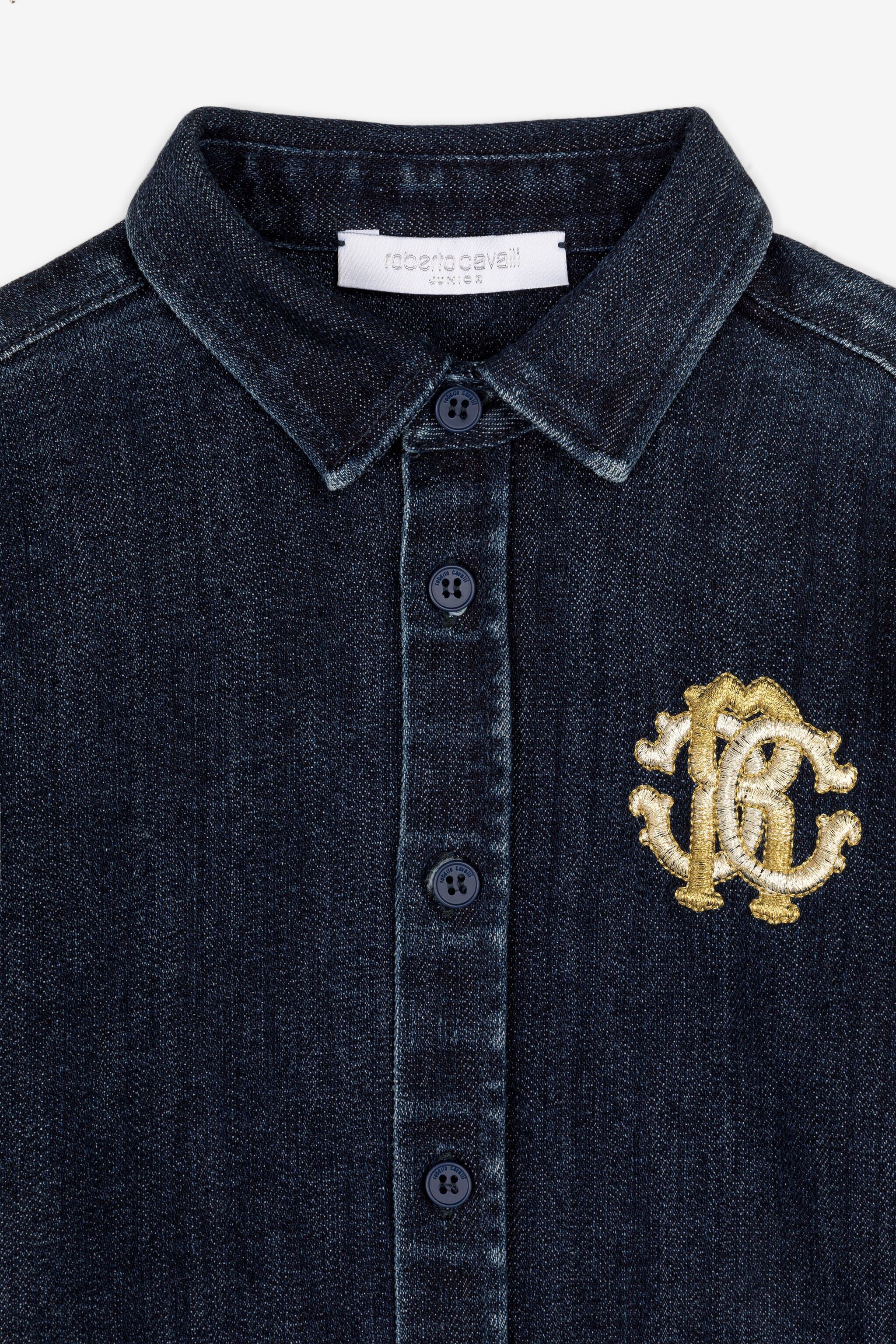 JU RC Monogram Denim Shirt Dark blue RJJ700-DS015