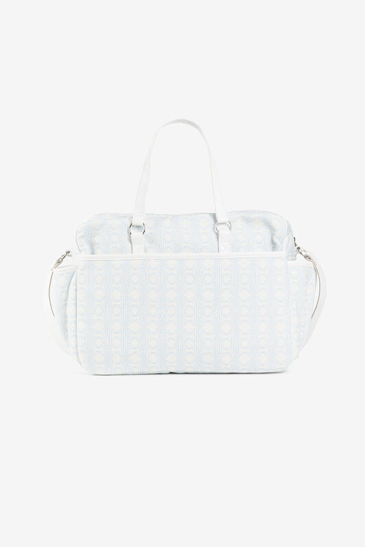 JU Monogram logo-print changing bag BABY BLUE/MILK WHITE PJB005-CSE21