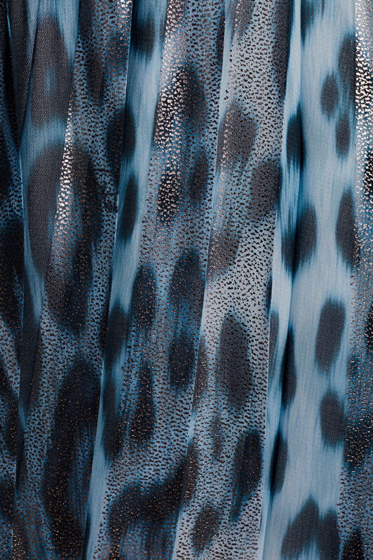 JU Jaguar print pleated foil skirt JU Jaguar print pleated foil skirt LIGHT BLUE/BLACK JJT304-HBS73