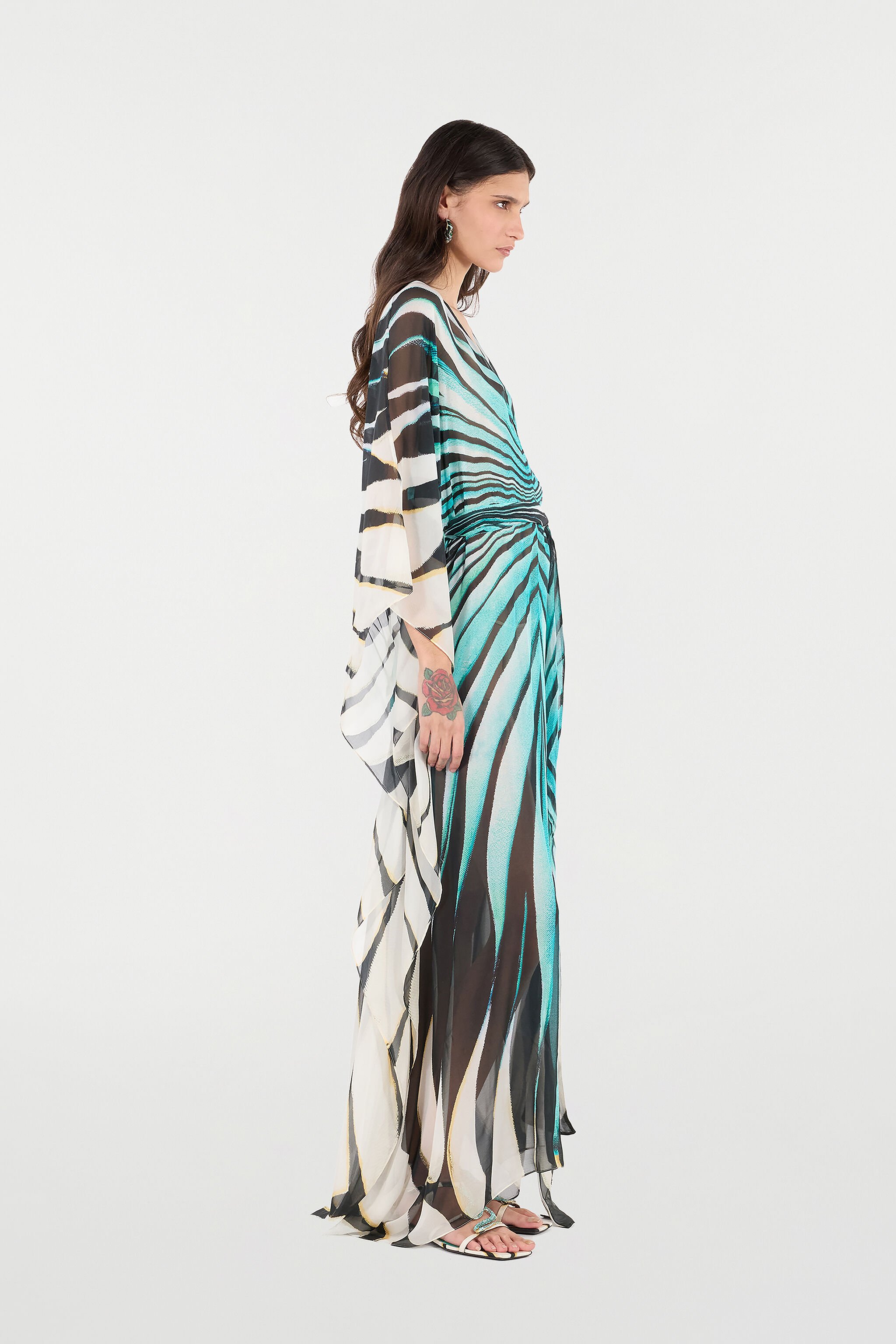 RC Ray Of Sea Print Kaftan Light blue VKW011-HNM33
