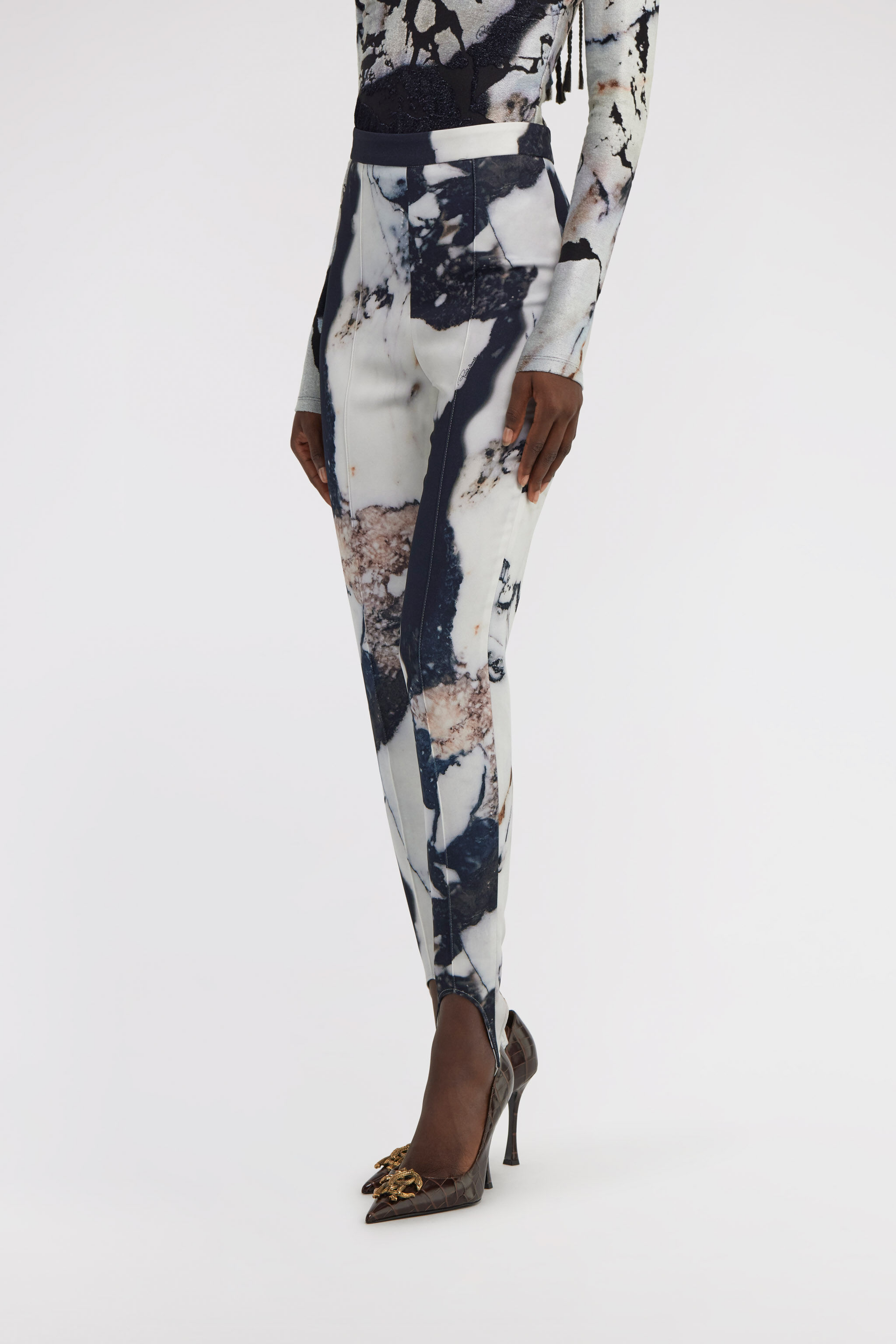 RC Marble Print Pants Black/White TWT204-ORN18