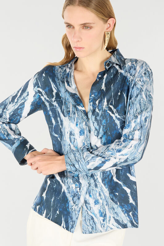 RC Marble-Print Shirt Dark blue UKT704-4QN22