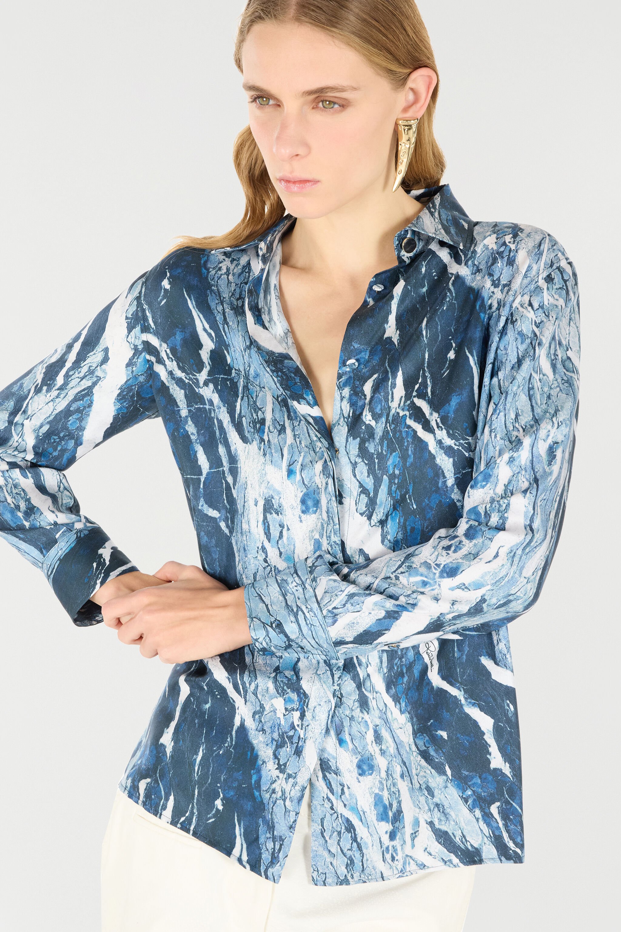 RC Marble-Print Shirt Dark blue UKT704-4QN22