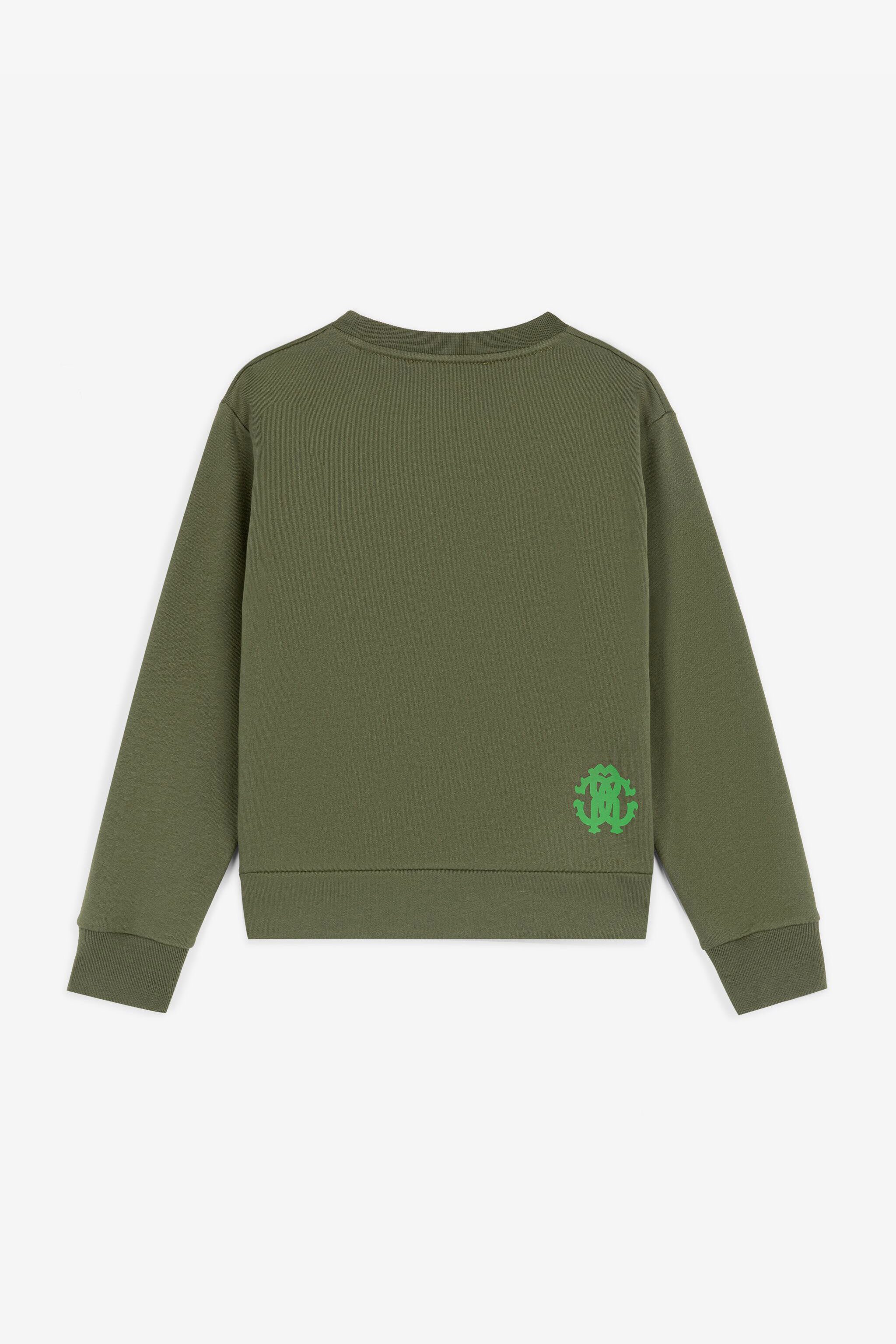 JU Felpa con stampa Tiger Verde RJT917-CF050