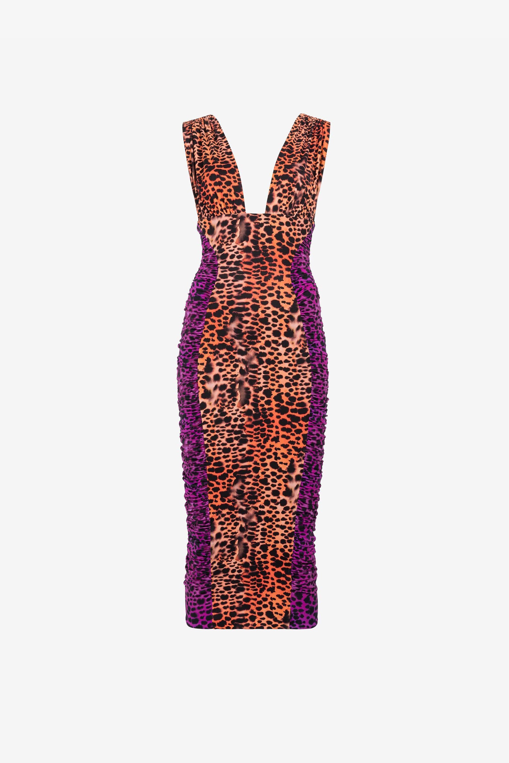 RC Leopard-print dress Orange QKT114-LNF50