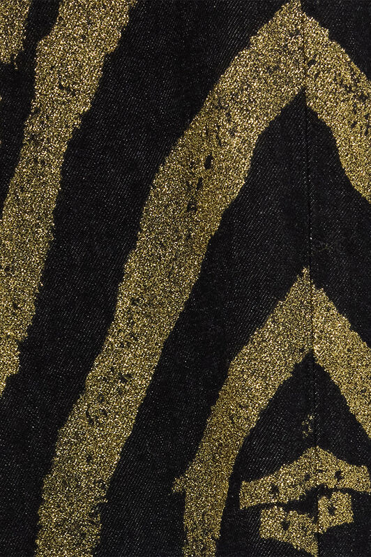 RC Jeans With Zebra Print On Side Black/Gold UKJ207-KON84