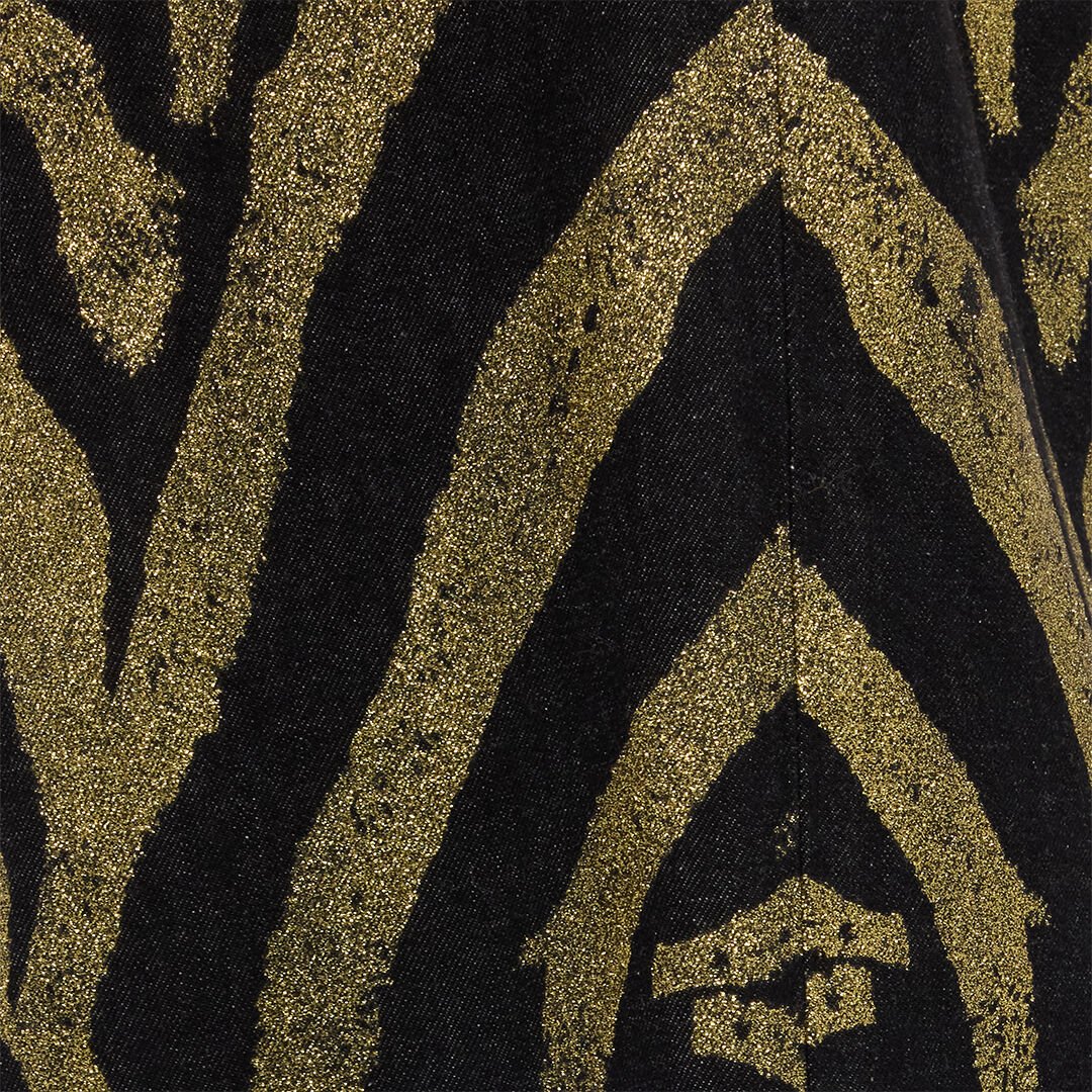 RC Jeans With Zebra Print On Side Black/Gold UKJ207-KON84