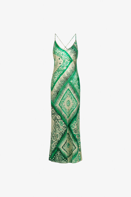 RC Bandana Print Slip Dress Green TKT102-4QN05