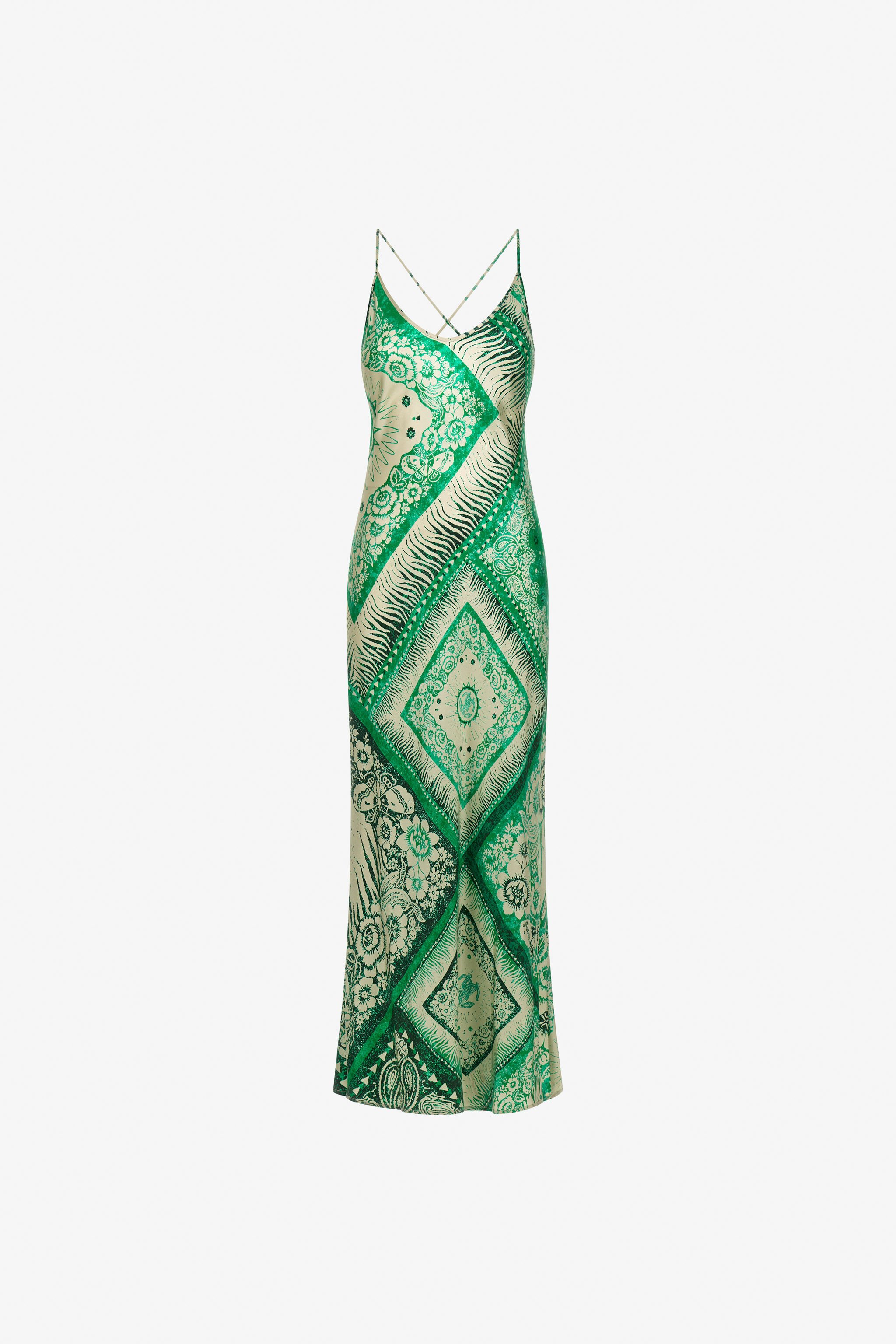 RC Bandana Print Slip Dress Green TKT102-4QN05