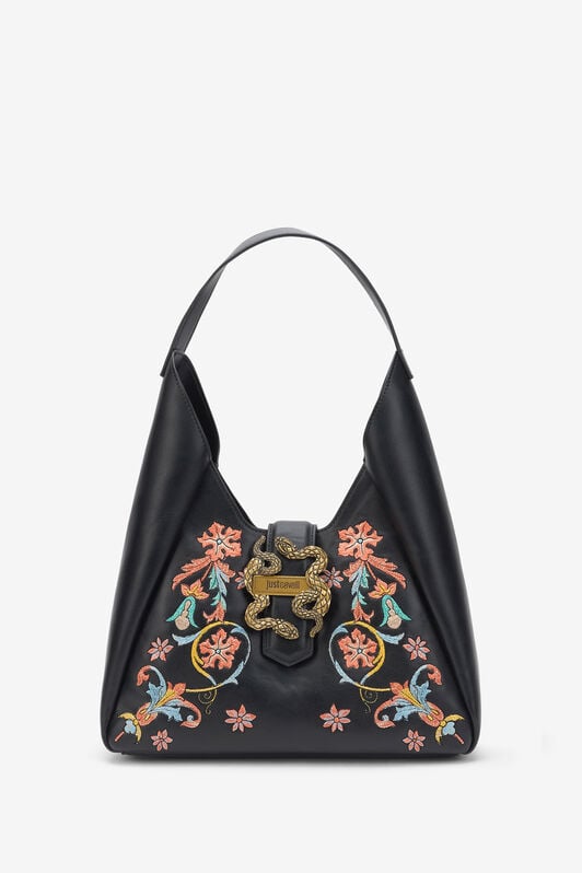 JC Shoulder Bag with Persian Tarot Embroidery BLACK WFB031-WF361