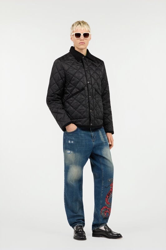 RC Quilted Down Jacket With Monogram RC BLACK ROT80D-DJ005