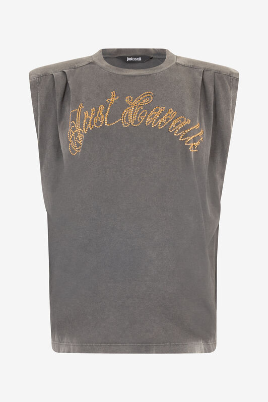 JC Cotton Top With Front Logo Dark gray UFT121-UF175