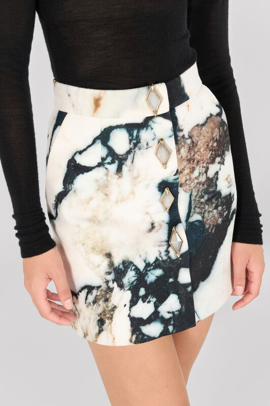 RC Marble print mini skirt Black/White TWT303-9MN18