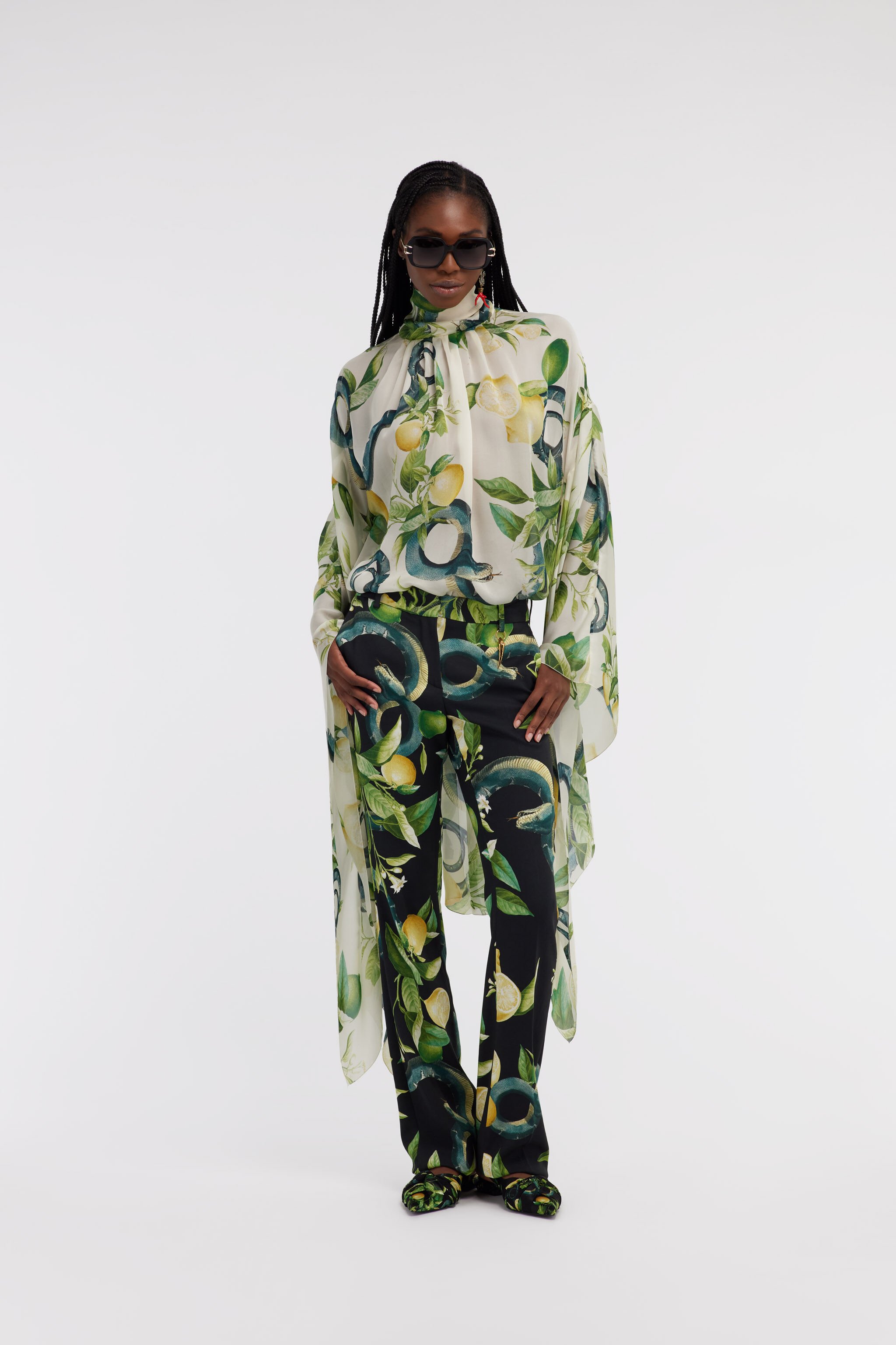 RC Tailored Lemon print trousers Black SKT207-ORI89