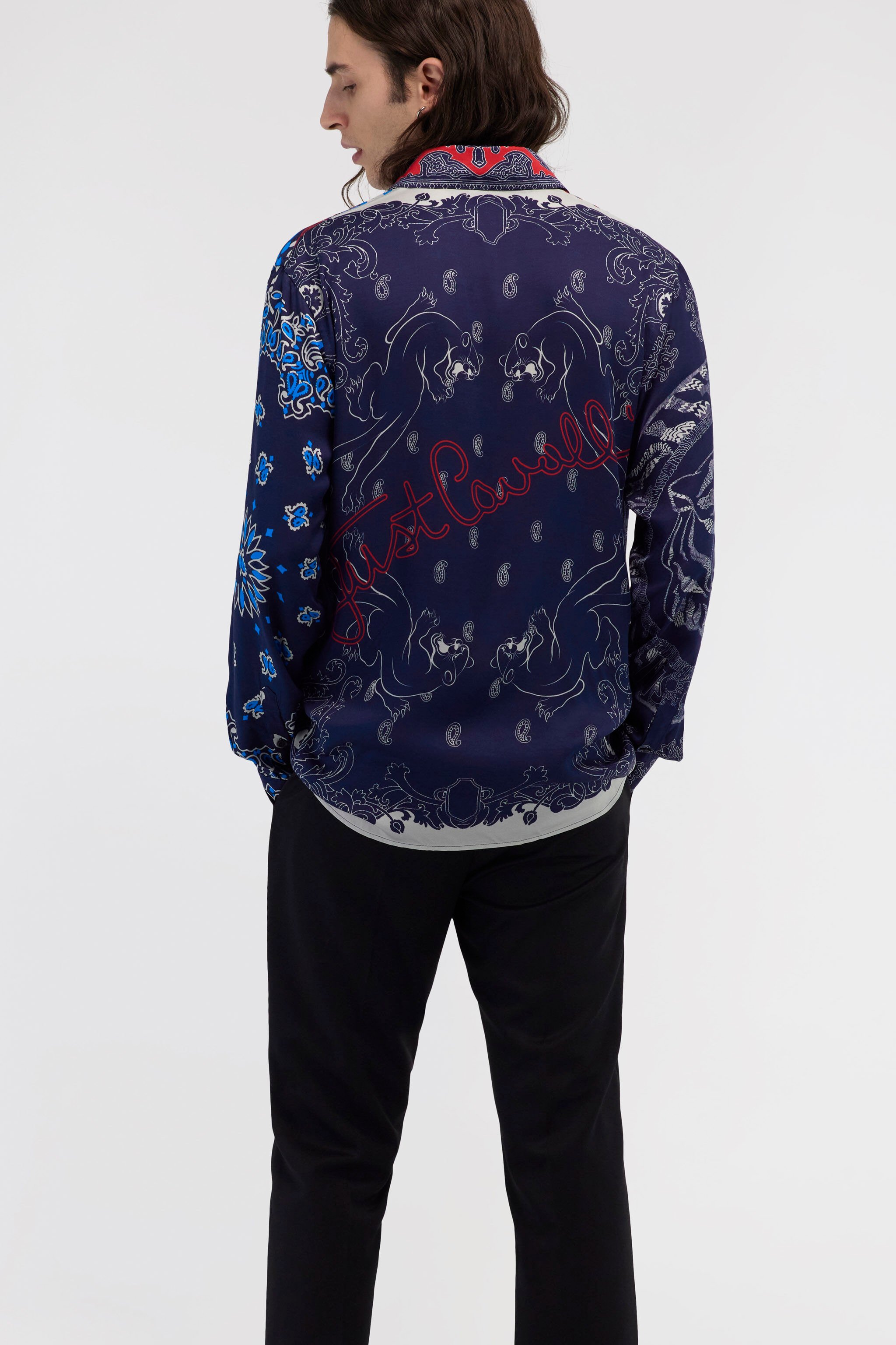 JC Camicia stampa Just Cavalli Blu RRT001-RR262