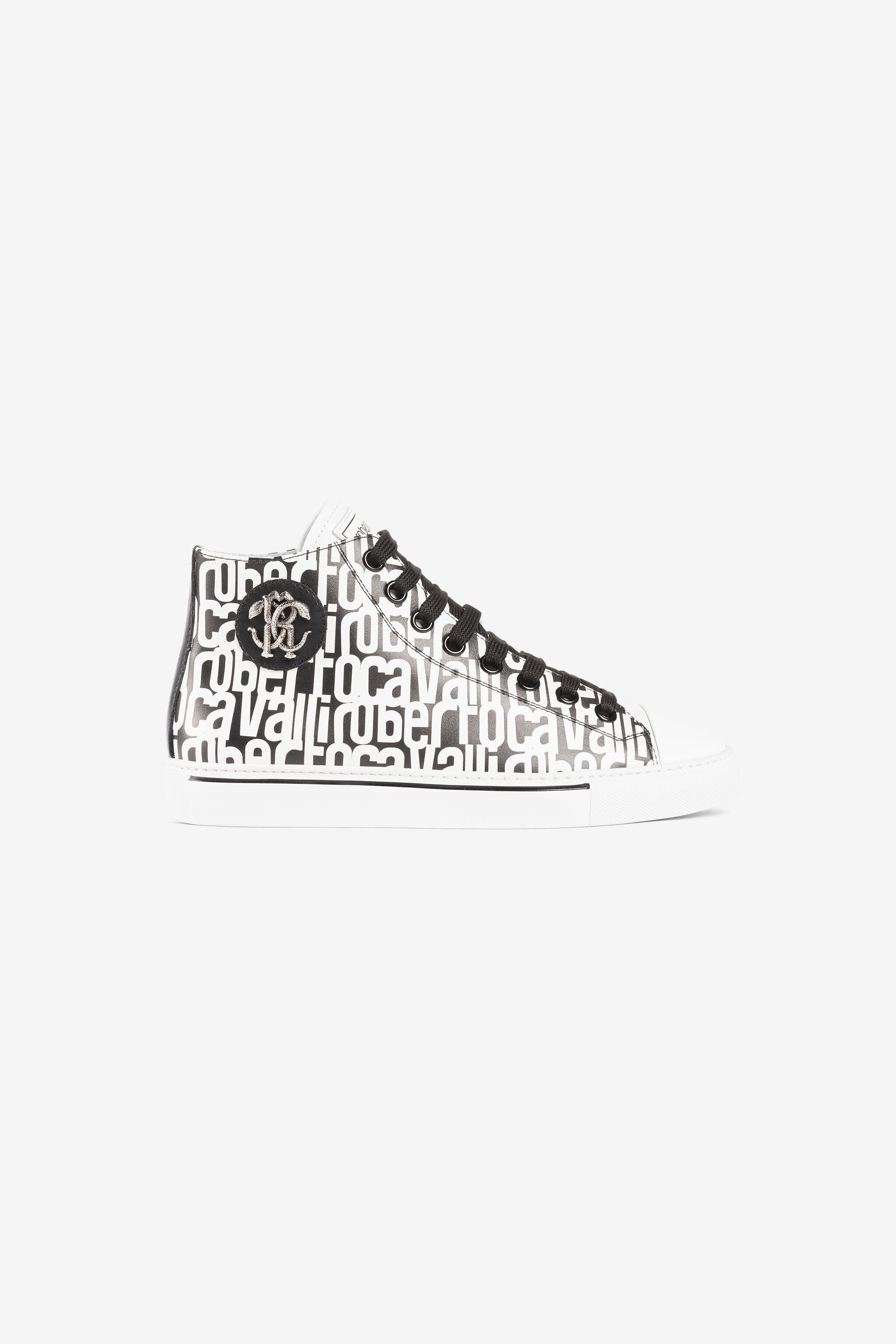 RC Logo-print leather sneakers Black/White RKS037-PZB22