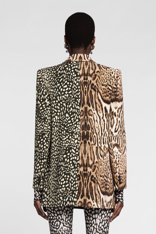 RC Ocelot And Cheetah-Print Double-Breasted Blazer RC Ocelot And Cheetah-Print Double-Breasted Blazer Light brown PWT402-7OF33