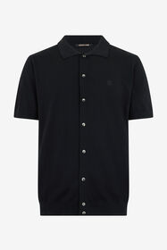 RC Polo Nera in Maglia con Monogram RC BLACK SOT71D-VI044