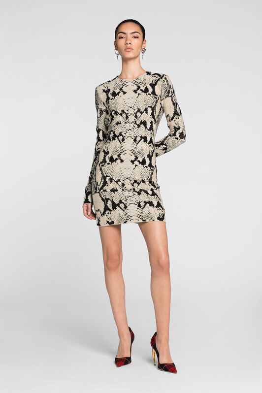 RC Mini-robe à motif python en jacquard RC Mini-robe à motif python en jacquard Marron clair PKM104-MG051