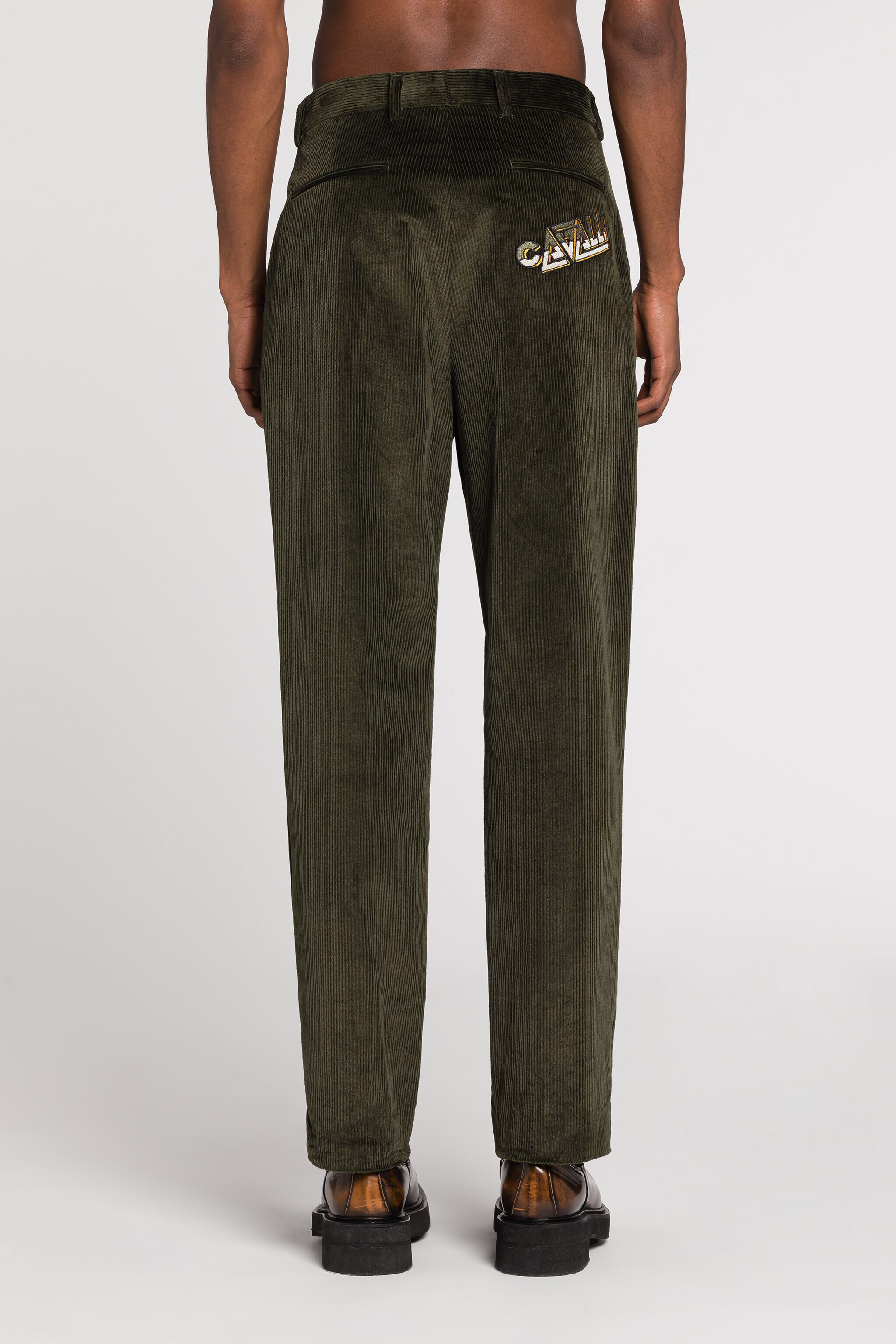 RC Logo-Embroidered Straight-Leg Trousers Dark green RRT210-VL110