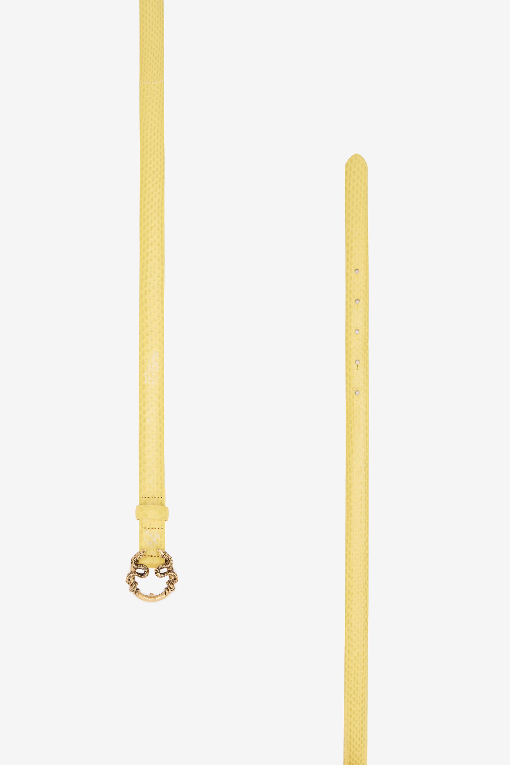 RC Yellow Leather Belt With Snake Buckle RC Yellow Leather Belt With Snake Buckle YELLOW WKC002-PA001