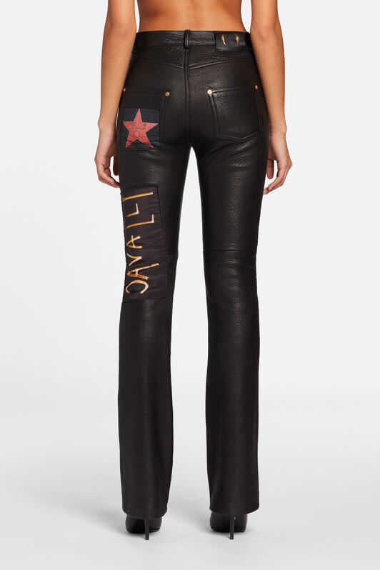 RC Pantaloni in pelle con decorazioni RC Pantaloni in pelle con decorazioni Nero NQP201-PN002