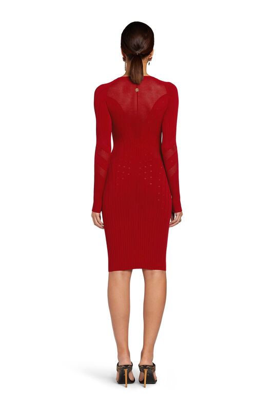 RC Robe en maille ajourée RC Robe en maille ajourée Rouge MQM180-MI001