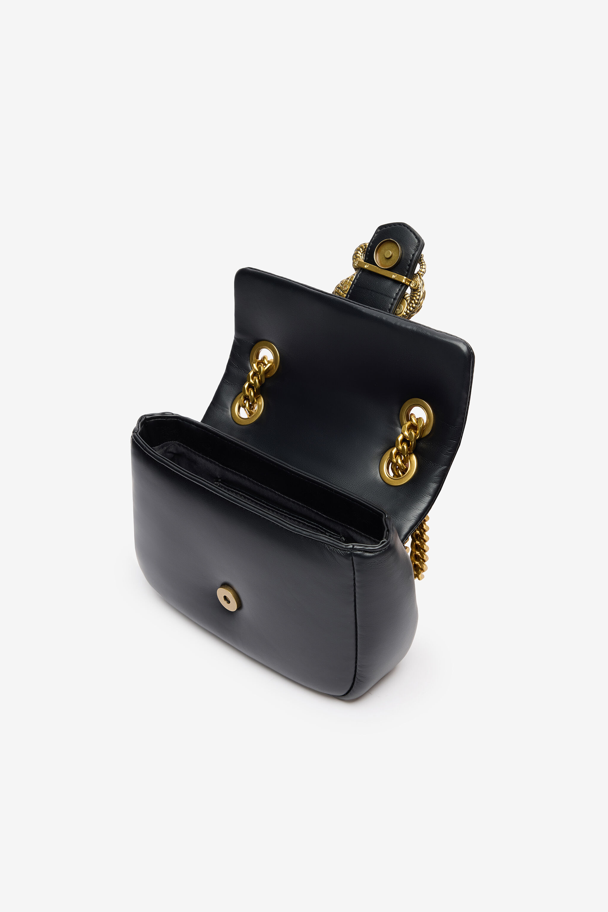 JC Bolso Con Asa De Cadena Y Mirror Snake Negro TFB052-TF417