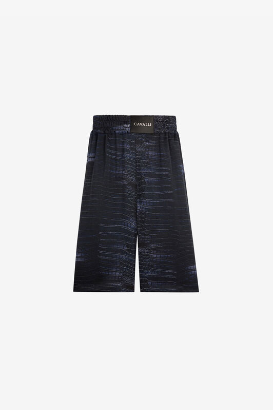RC Crocodile print knee-length shorts Dark blue QRT225-2NS07