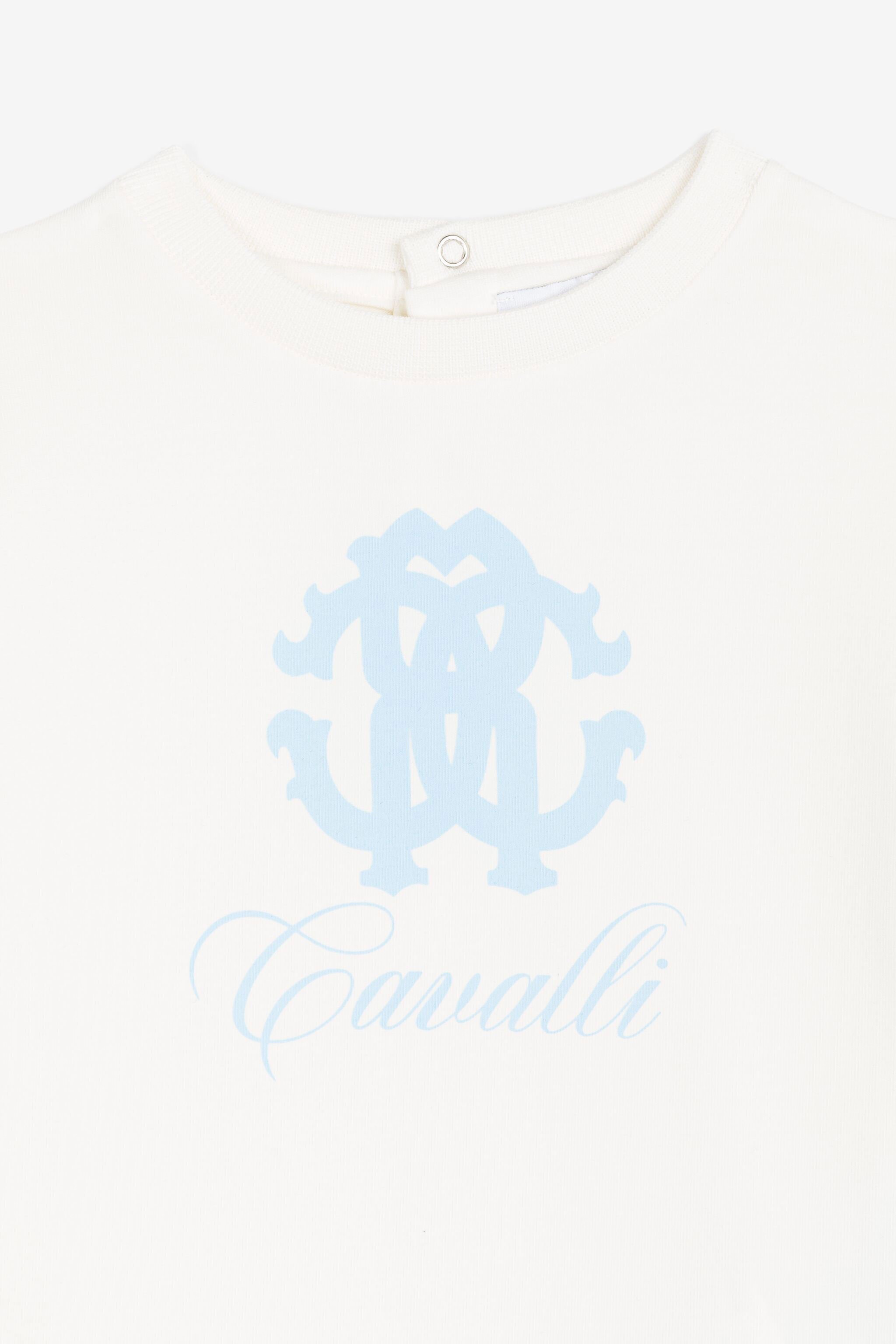 JU Long-sleeved monogram-print top White PJT619-JV025