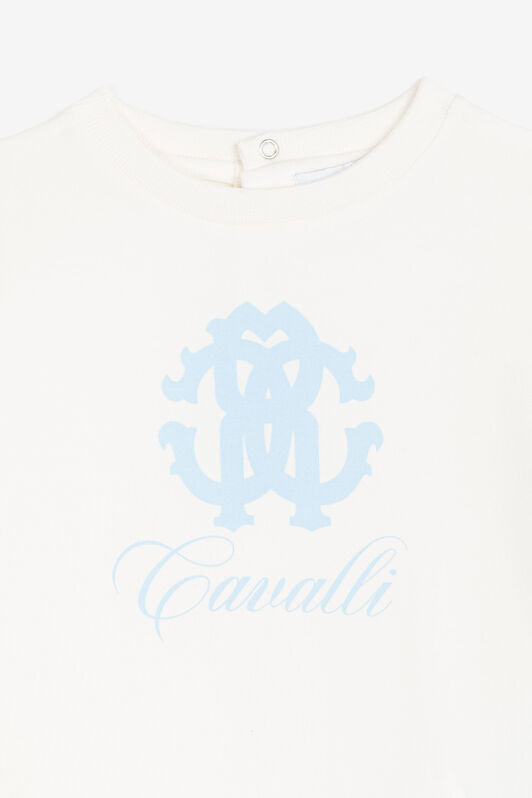 JU Long-sleeved monogram-print top JU Long-sleeved monogram-print top White PJT619-JV025