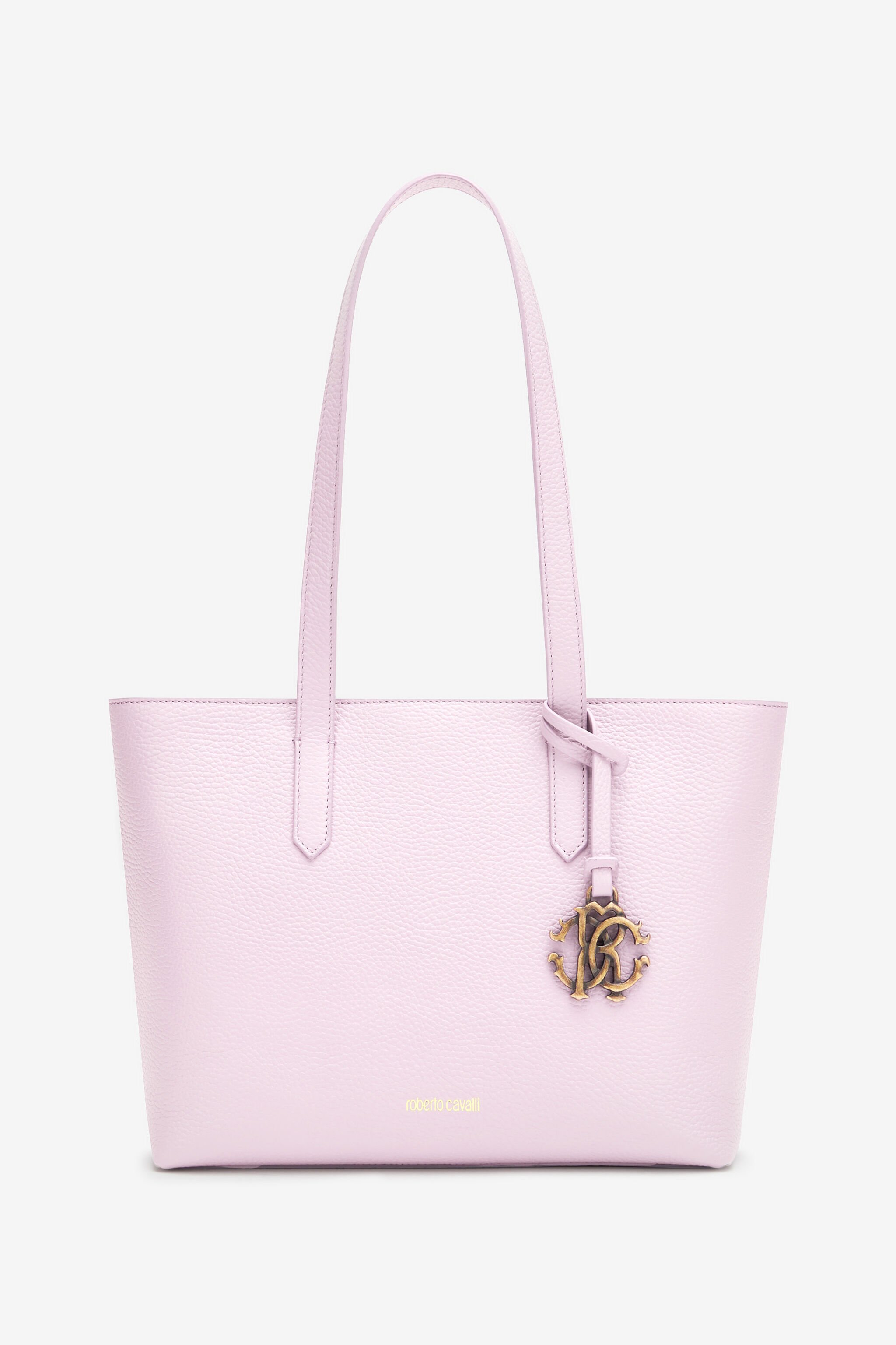 RC Medium leather shopper with RC charm Pink OOB00E-PZA12