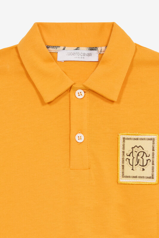 JU Polo De Algodón Con Parche Naranja UJT641-JD001