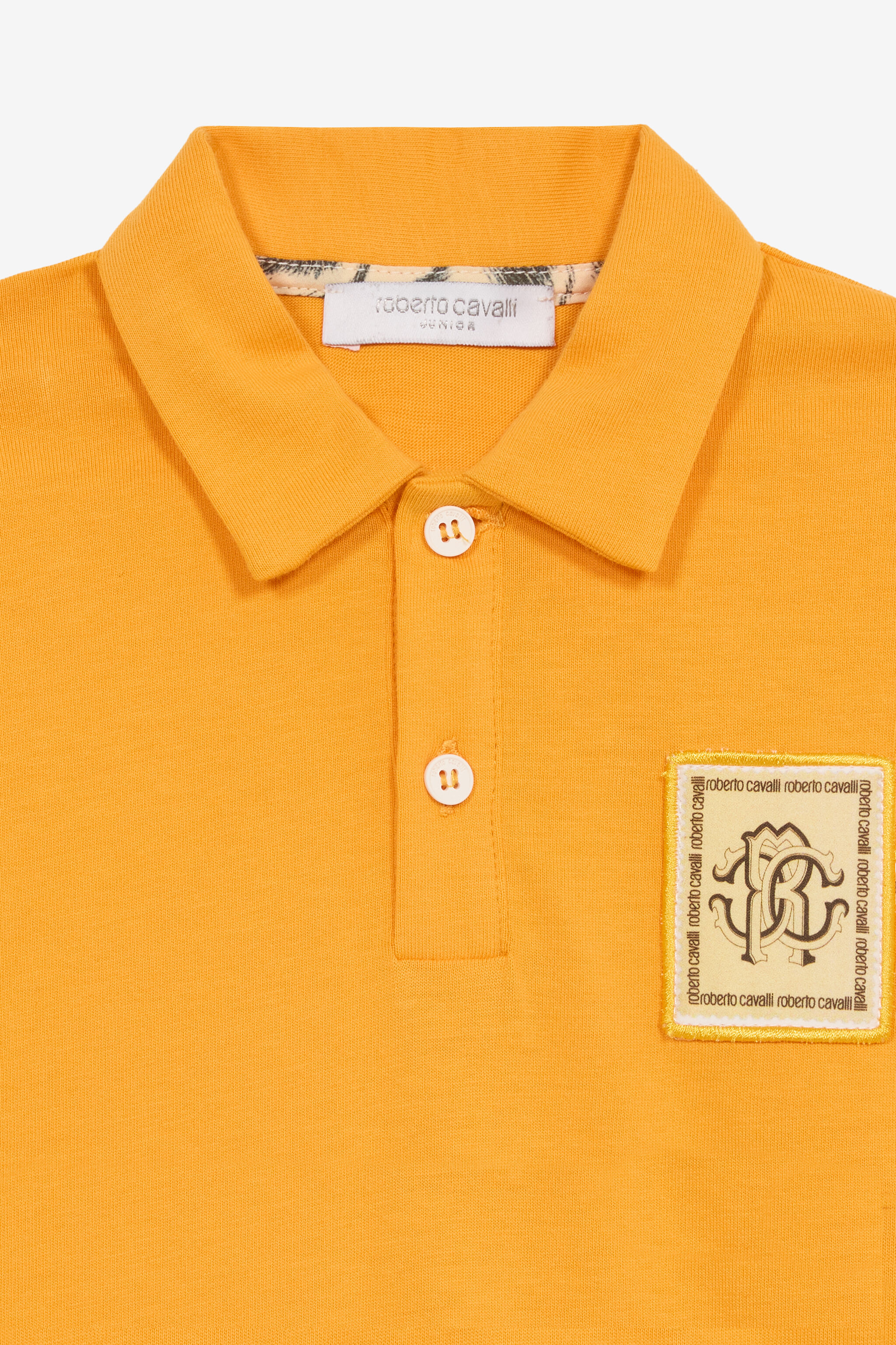 JU Polo De Algodón Con Parche Naranja UJT641-JD001