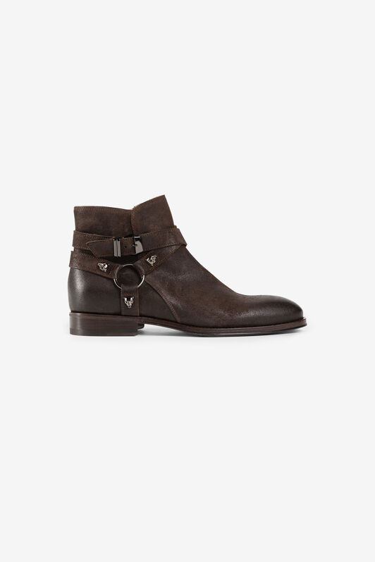 RC Stivaletti in pelle con pantere DARK BROWN PRS002-PZ003