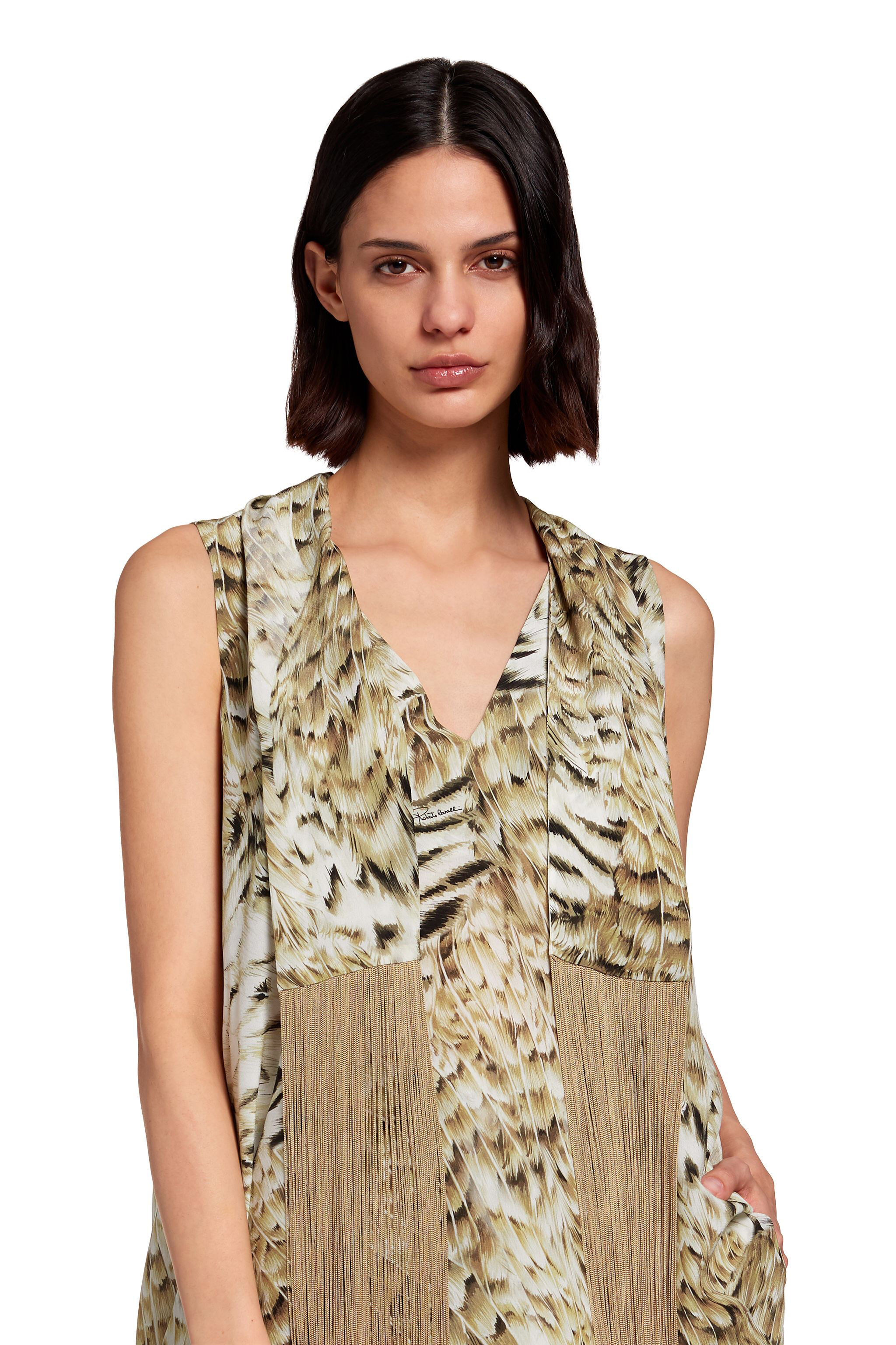 RC Floral print stole neck blouse Ivory LQT607-SQZ35