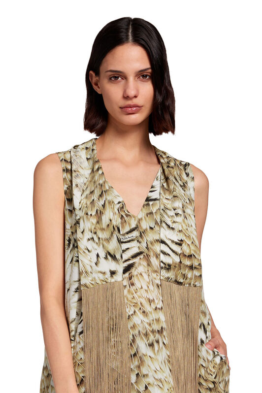RC Floral print stole neck blouse RC Floral print stole neck blouse Ivory LQT607-SQZ35