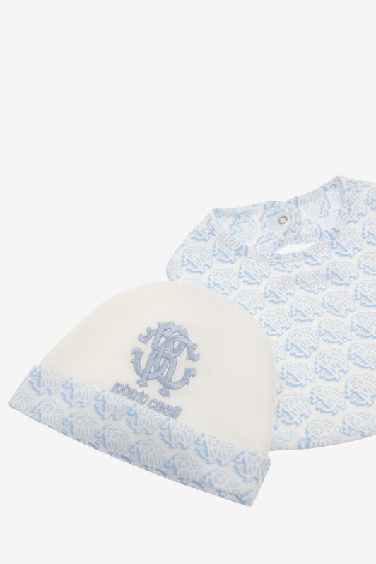 JU RC Monogram embroidery babygrow set Blue SJT839-JD001