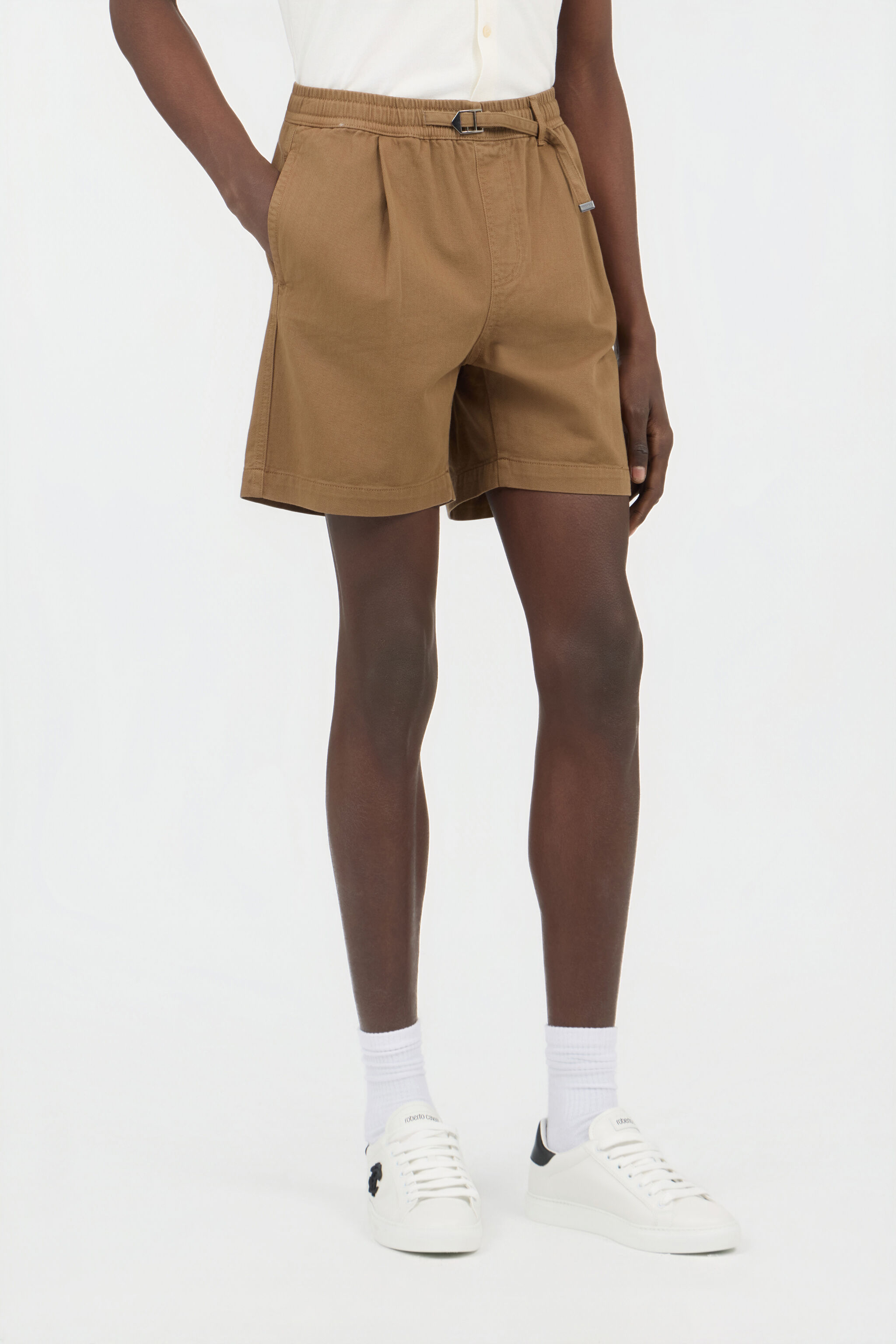 RC Brown Belted Cotton Shorts MILITARY GREEN SOT20C-FA017