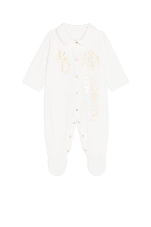 JU RC Monogram-Print Babygrow JU RC Monogram-Print Babygrow MILKY WHITE/GOLD MJT80C-JV025