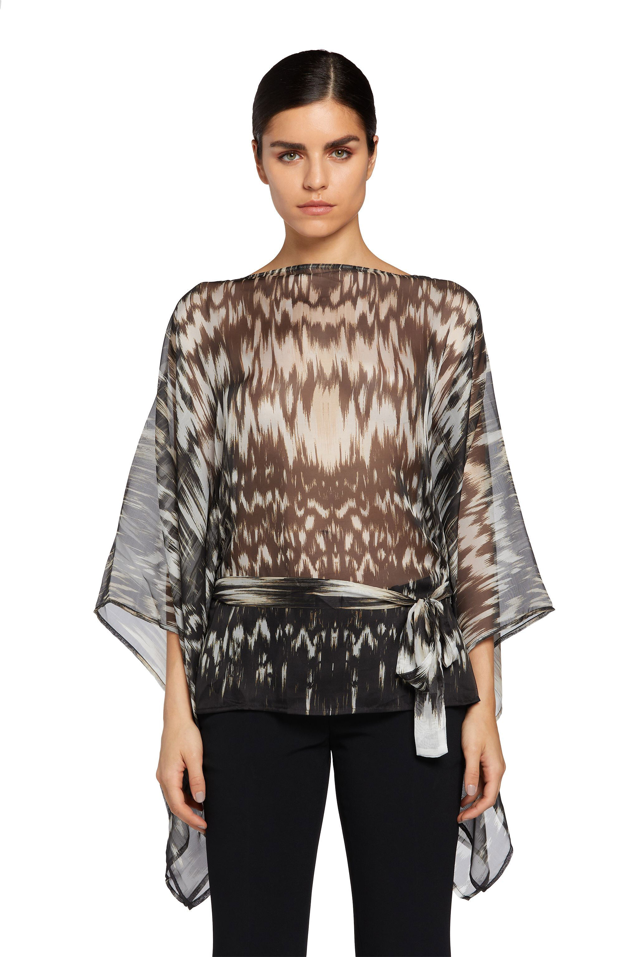 RC Batik-Print Kaftan Top BIANCO/BEIGE FST711-1OA44