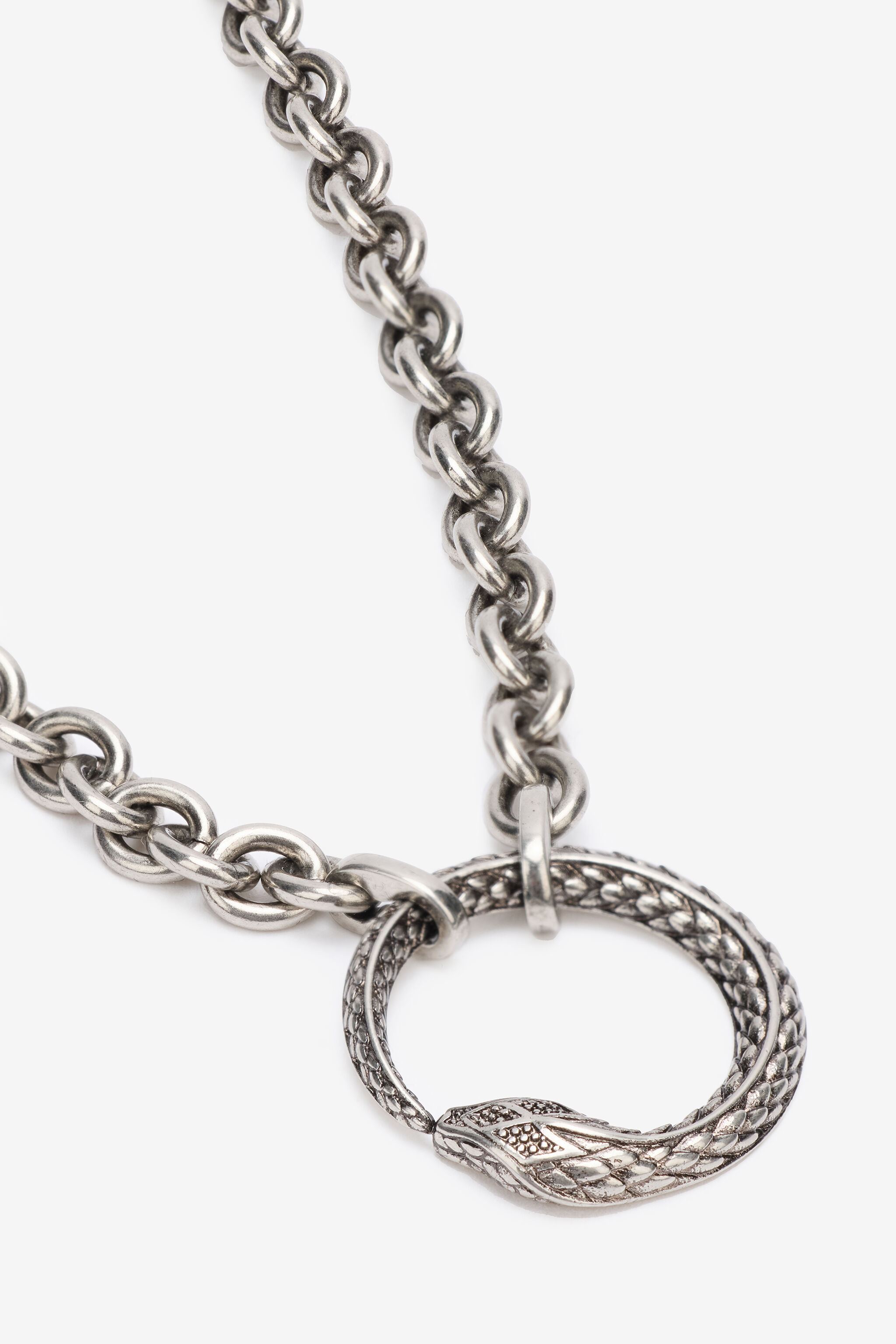 RC Collar De Cadena Con Serpiente Plata URG003-AM258